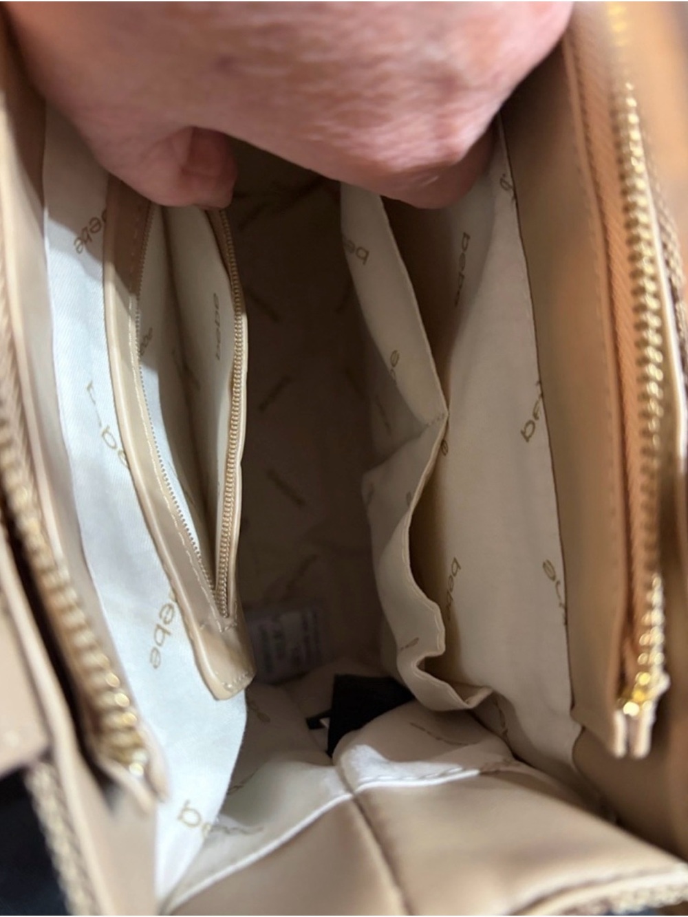 bebe Talulla Small Satchel Beige/Brown | NWT - Picture 9 of 11